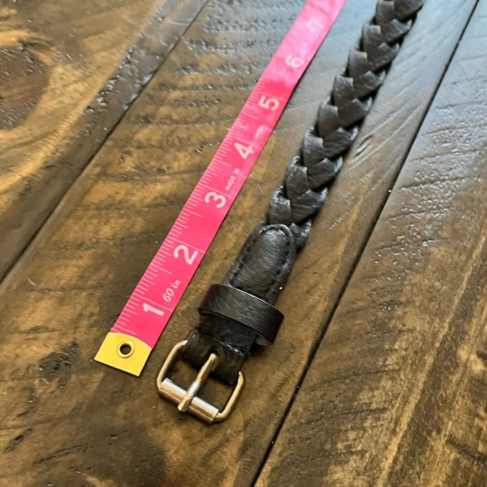 Girls Braided Faux Leather Belt